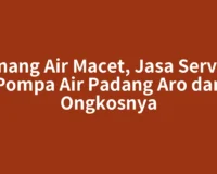 Tenang Air Macet, Jasa Service Pompa Air Padang Aro dan Ongkosnya